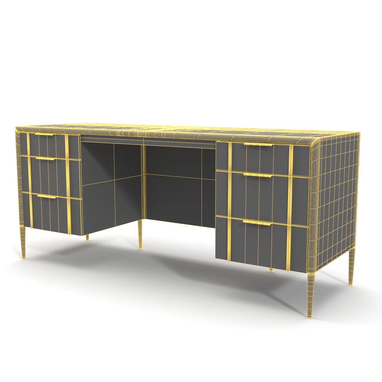 Quincy Executive Desk PBR 3D Model_07